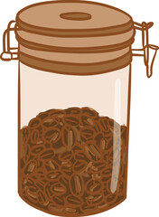 COFFEE DRIP TOOLS_COLOR DOODLE_high glass coffee bean bottle_EPS FILE