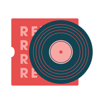 recommend clip art: Modern creative clip art with retro device, typewriter,  vinyl record. Vintage concept. Flat design. For sticker, card, banner