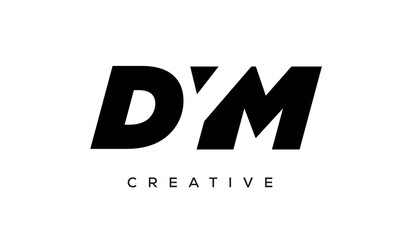 DYM letters negative space logo design. creative typography monogram vector	