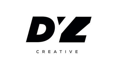DYZ letters negative space logo design. creative typography monogram vector	