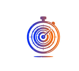 Speed and Accuracy icon. Stopwatch with Target Icon. Vector illustrative icon.