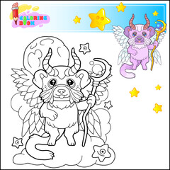 cute fairy dog coloring page