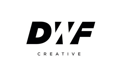 DWF letters negative space logo design. creative typography monogram vector	