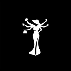 Unique and sexy model women silhouette logo for fashion