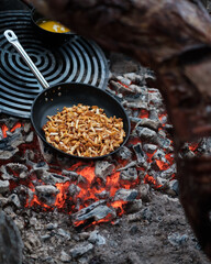 Open fire Chanterelles 