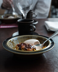 Eaten dessert at restaurant 