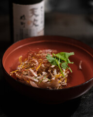 Saké and Japanese dish
