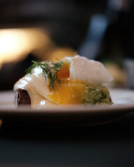 Egg sandwich closeup