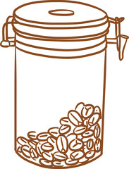 coffee drips tool_equipment_hand drawing_vector_grass jar_jar_coffee beans_file eps