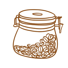 coffee drips tool_equipment_hand drawing_vector_circle_coffee bean jars_file png
