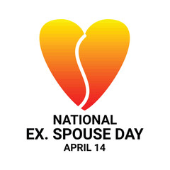 National Ex. Spouse Day. April 14. Template for background, banner, card, poster with text inscription. Vector illustration.
