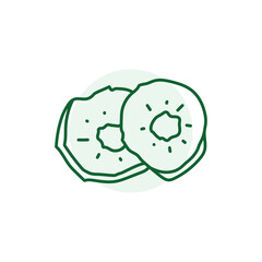 Dried apple black line icon. Natural organic super food