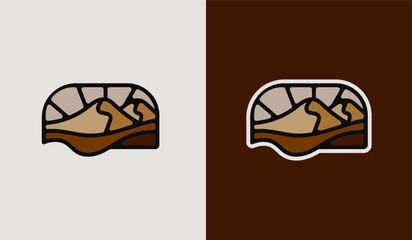 Mountain travel emblems. Camping outdoor adventure emblems, badges and logo patches. Mountain tourism, hiking. Universal creative premium symbol. Vector illustration