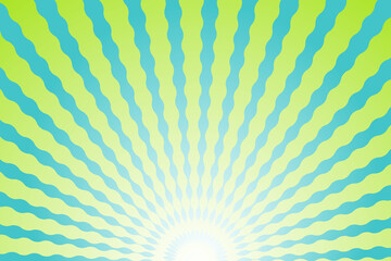 Green gradient background with twisted concentration lines from the bottom.