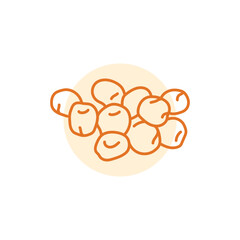 Dried kumquat black line icon. Natural organic super food