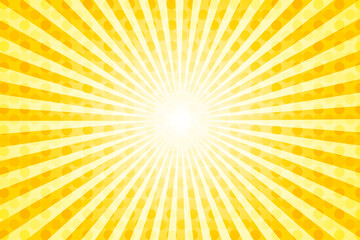 Yellow polka dots background with shiny rays.