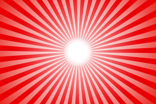 Sunrise image background with red rays from the center.