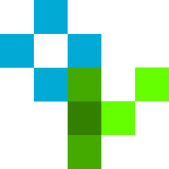 Cute blue flower pixel art icon PNG