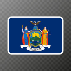 New York state flag. Vector illustration.