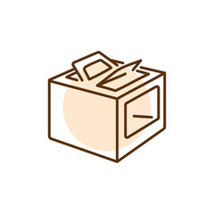 Cardboard packaging for a cake black line icon.