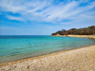 beach with blue sky