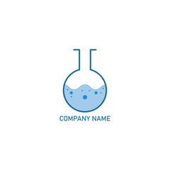 Laboratory logo. Medical lab logo. Chemical bottles symbol. Vector illustration isolated on white background.