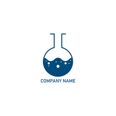 Laboratory logo. Medical lab logo. Chemical bottles symbol. Vector illustration isolated on white background.