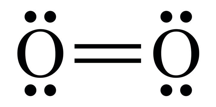Lewis structure of O2 on white background.