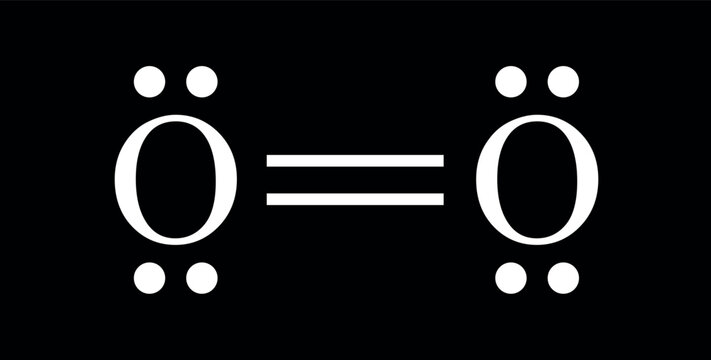 Lewis structure of O2 on white background.