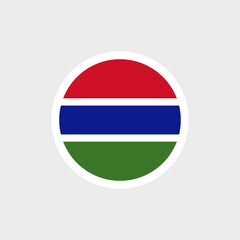 Flag of the Gambia. Gambian colored striped flag. State symbol of the Republic of the Gambia.