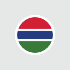 Flag of the Gambia. Gambian colored striped flag. State symbol of the Republic of the Gambia.