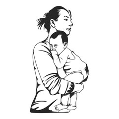 Mother and baby loving, mother,s day vector design.