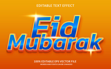 Obraz premium Eid Mubarak Editable Text Effect