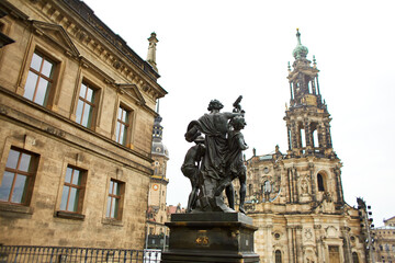 Fototapeta na wymiar Saxon vintage architecture of Dresden a a