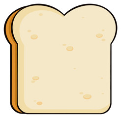 Cartoon Bread Slice. Hand Drawn Illustration Isolated On Transparent Background