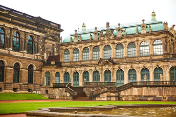 Fototapeta premium Saxon architecture in Dresden. Saxon Palace Zwinger. A popular tourist spot