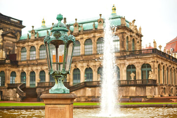 Fototapeta premium Saxon architecture in Dresden. Saxon Palace Zwinger. A popular tourist spot