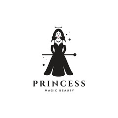 beauty princess kingdom emperor queen logo vector illustration