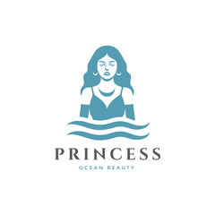beauty princess kingdom emperor queen logo vector illustration
