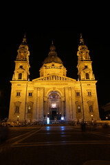 Fototapeta na wymiar St. Stephen's Basilica by night, Budapest, Hungary