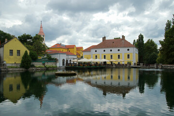 Fototapeta na wymiar Landscape of Tapolca - The Lake Malom - Mill Pond, Hungary