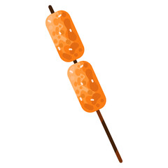 Vector illustration of cute asian yakitori skewer for print ,design, greeting card,sticker,icon.