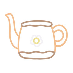 Outline color tea pot