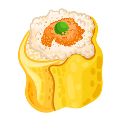 Cute cartoon dumplings vector drawing. Traditional chinese dumplings.Vector illustration clip art. Cute element for greeting cards, posters, stickers and seasonal design. Isolated on white background.