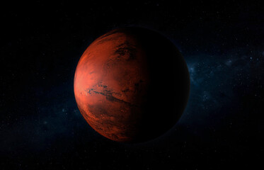 Mars planet of the solar system. High quality. Science wallpaper.
