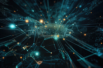 Obraz premium Big data technology concept. Generative AI