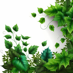 Green Leaves Banner. Generative AI