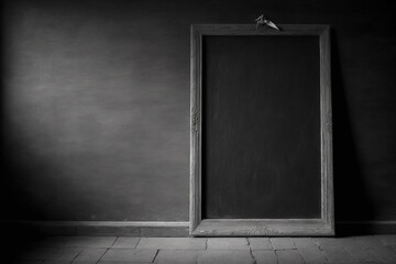 Blackboard in an empty classroom. Back to school Generative AI. 