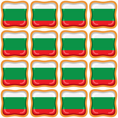 Pattern cookie with flag country Bulgaria in tasty biscuit