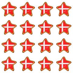 Obraz premium Pattern cookie with flag country Denmark in tasty biscuit